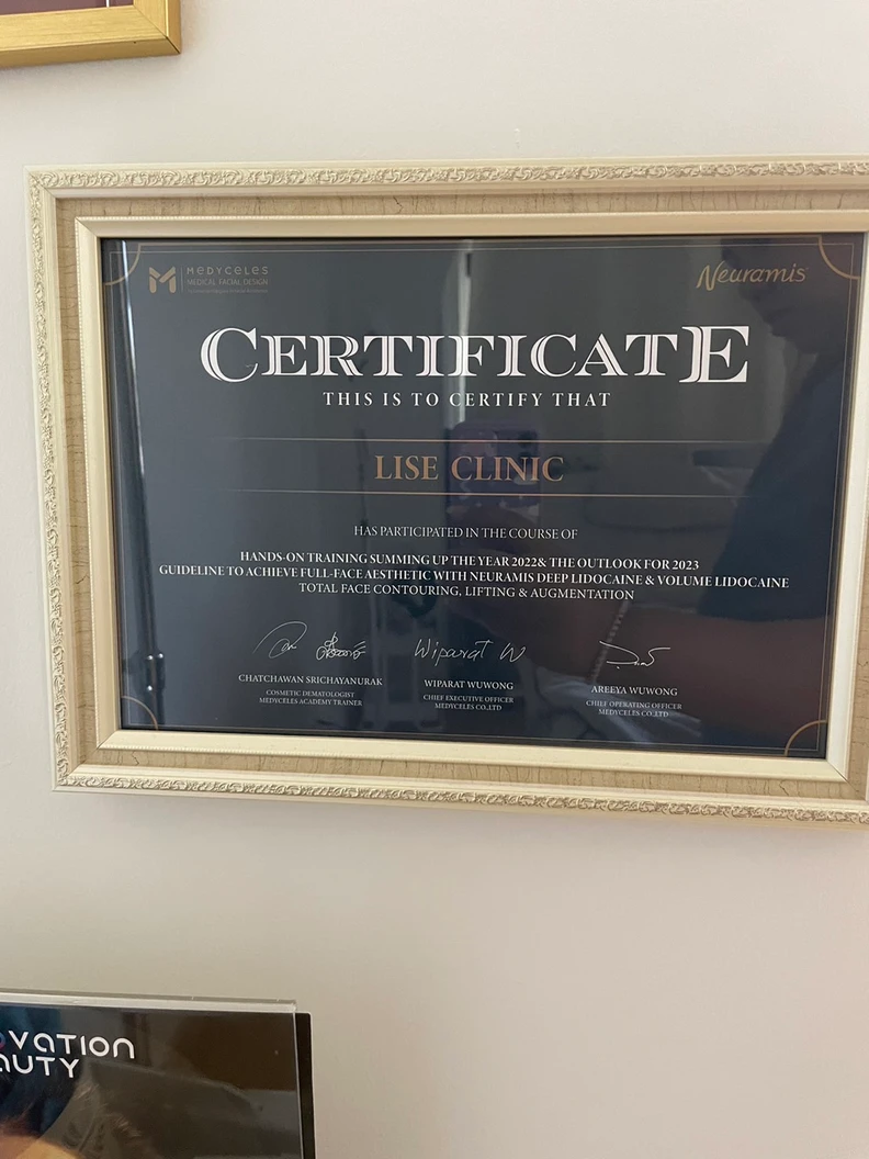 Lise Clinic certificate 2