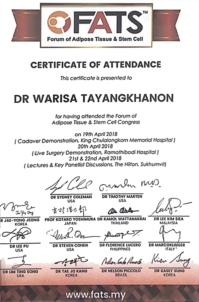 Dozo Clinic certificate 3