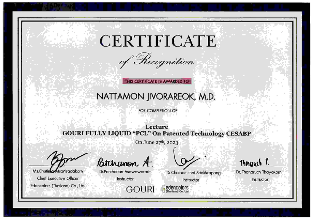 Eleva Clinic (เอลเลว่า คลินิก) certificate 4