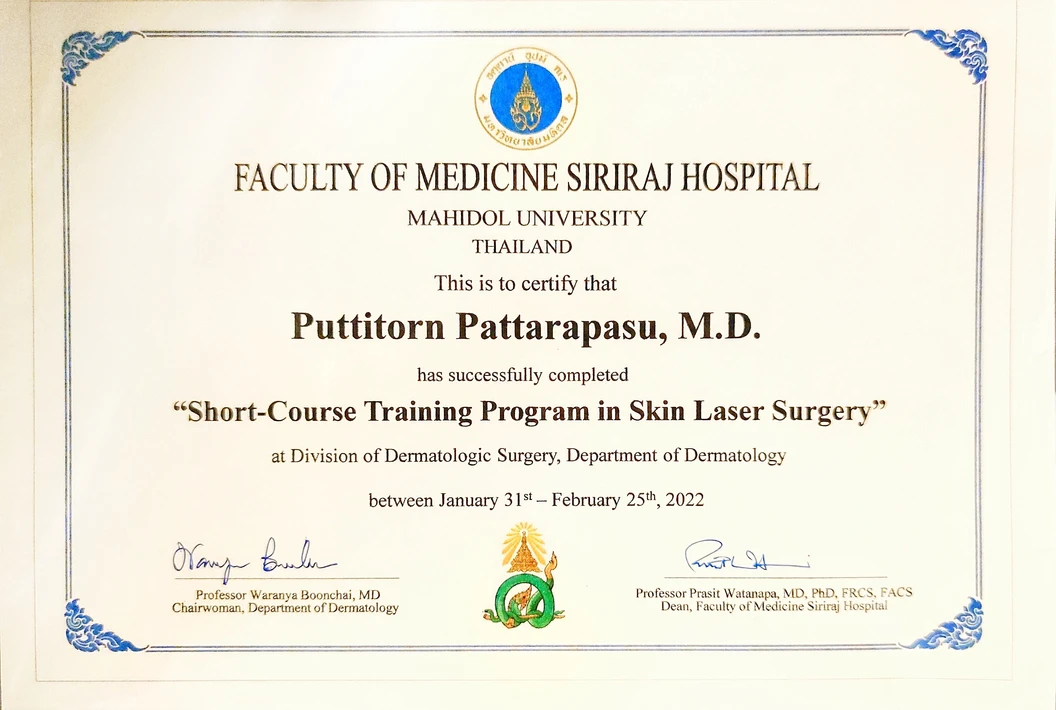 Charn Clinic (ชาญคลินิก) certificate 3