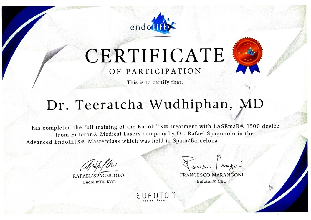 The Clinique and Health Clinic (เดอะคลีนิกค์ แอนด์ เฮลธ์ คลินิกเวชกรรม) certificate 1