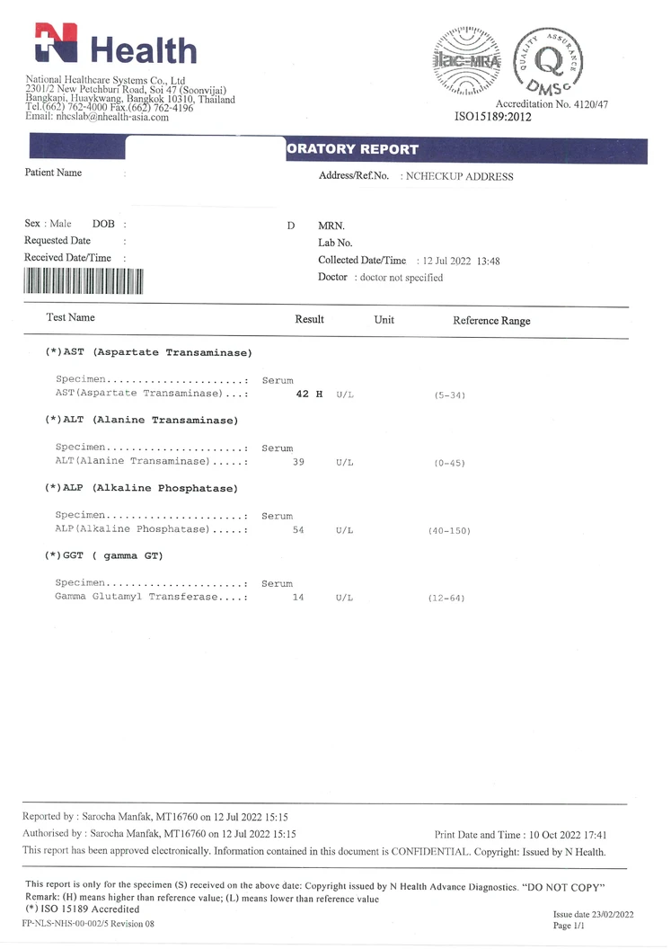 ตรวจการทำงานของตับ 4 รายการ (Liver Function Package)