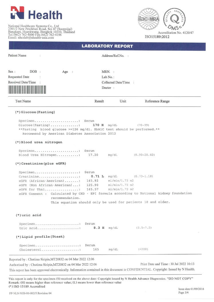 ตรวจสุขภาพ 12 รายการ (โปรแกรม Healthy Beginner)