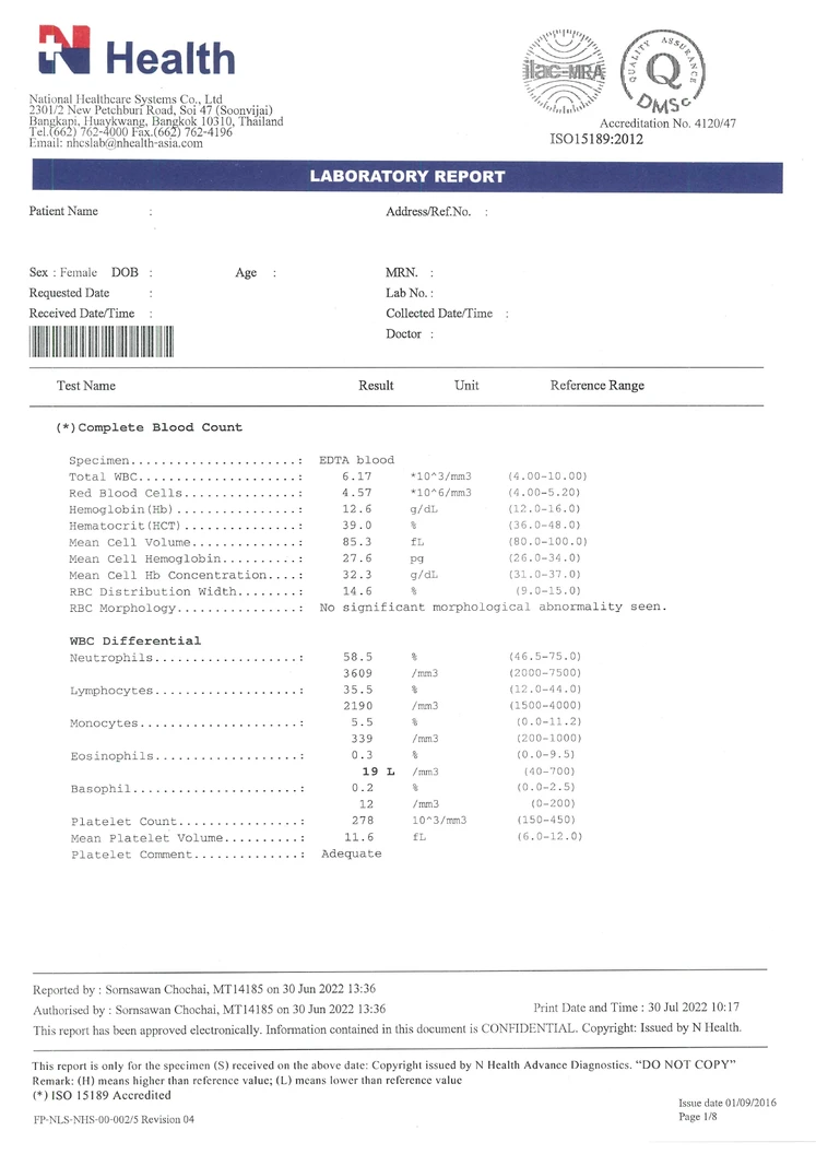 ตรวจสุขภาพ 22 รายการ โปรแกรมคุณแม่สุดสตรอง แบบบริการถึงบ้าน 1 ท่าน สำหรับผู้หญิงอายุ 50 ปีขึ้นไป
