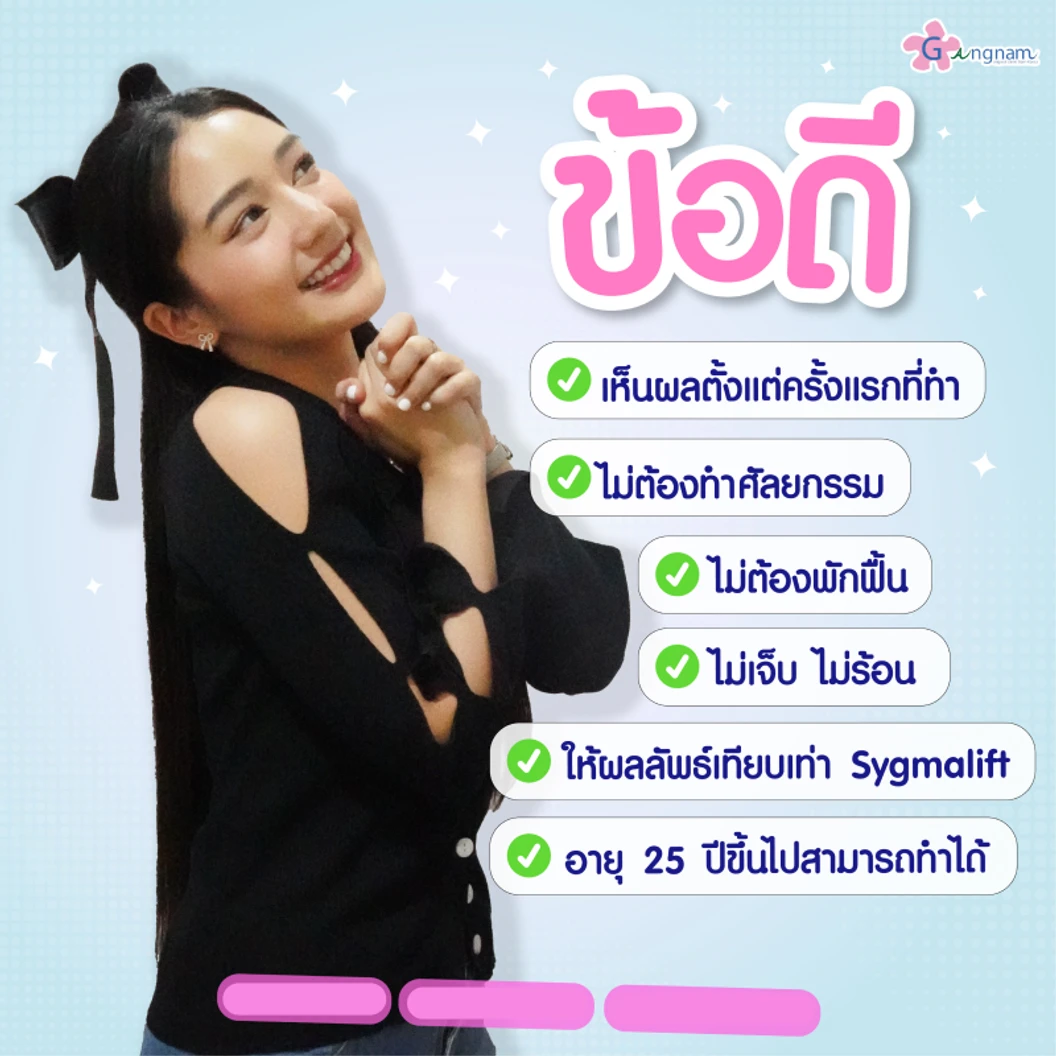 ทำ HIFU เครื่อง Ultra V HIFU Plus ไม่จำกัดช็อต บริเวณแก้มและร่องแก้ม 1 ครั้ง