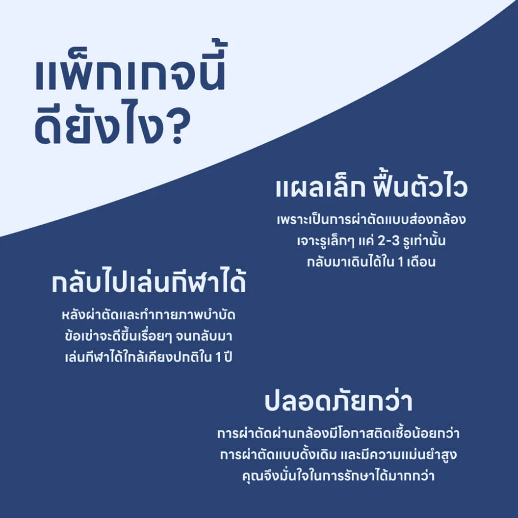 ผ่าตัดเอ็นไขว้หน้าเข่า ACL (แบบส่องกล้อง)