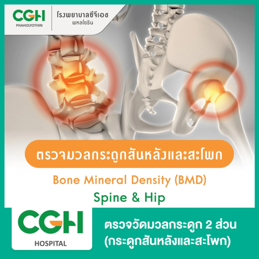 ตรวจวัดมวลกระดูก 2 ส่วน (กระดูกสันหลังและสะโพก)