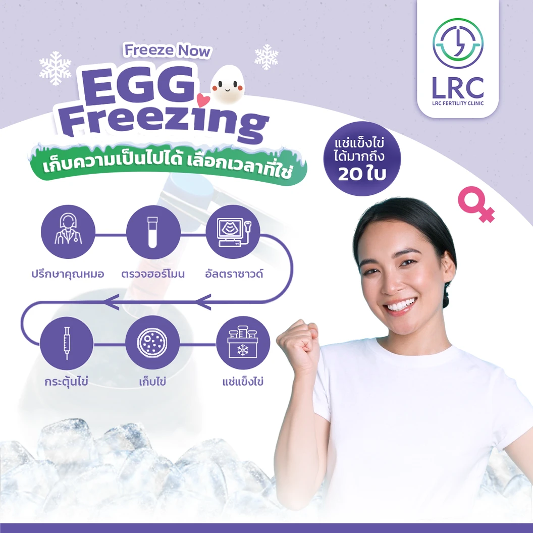 ฝากไข่ (Egg Freezing) กระตุ้นไข่ เก็บไข่ แช่แข็งไข่ 20 ฟอง