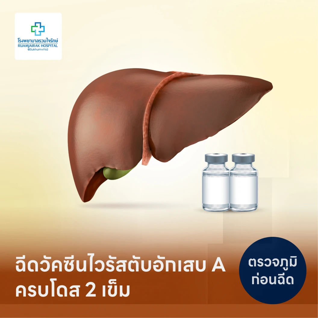 โปรแกรมฉีดวัคซีนไวรัสตับอักเสบ HAV 2 เข็ม สำหรับผู้ที่อายุ 15 ปีขึ้นไป