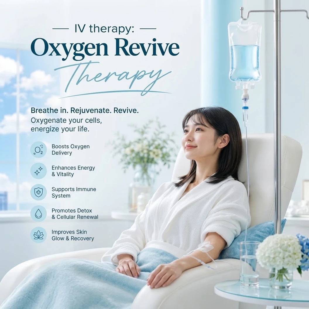 ดริปวิตามินสูตร Oxygen Revive Therapy กระตุ้นการทำงานของร่างกายและระบบไหลเวียนเลือด