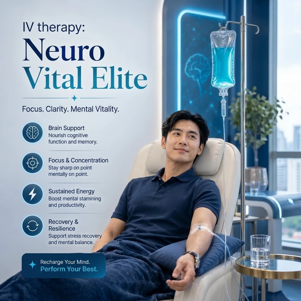 ดริปวิตามินสูตร Neuro Vital Elite บำรุงและฟื้นฟูการทำงานของสมองและระบบประสาท