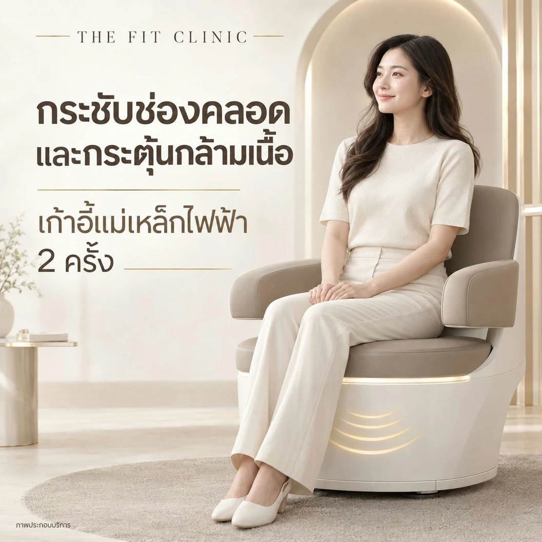 คอร์สกระชับช่องคลอดและกระตุ้นกล้ามเนื้อ ด้วยเก้าอี้แม่เหล็กไฟฟ้า 2 ครั้ง