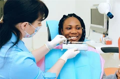 เคลือบผิวฟันและแปะฟันขาว ด้วยวีเนียร์เซรามิก 6 ซี่