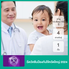 ฉีดวัคซีนป้องกันไข้หวัดใหญ่ 2025 4 สายพันธุ์ 1 เข็ม (6 เดือน-15 ปี)
