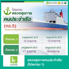 ตรวจสุขภาพคนประจําเรือ 12 รายการ (โปรแกรม 1) (น้อยกว่า 35 ปี)