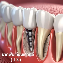 ทำรากฟันเทียม ยี่ห้อ Osstem สำหรับฟัน 1 ซี่