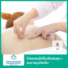 โปรแกรมฝังเข็มปรับสมดุล + รมยาสมุนไพรจีน 5 ครั้ง