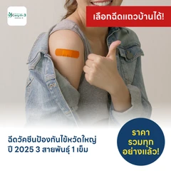 ฉีดวัคซีนป้องกันไข้หวัดใหญ่ 2025/2026 3 สายพันธุ์ 1 เข็ม (15 ปีขึ้นไป)