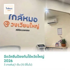 ฉีดวัคซีนป้องกันไข้หวัดใหญ่ 2026 3 สายพันธุ์ 1 เข็ม (15 ปีขึ้นไป)
