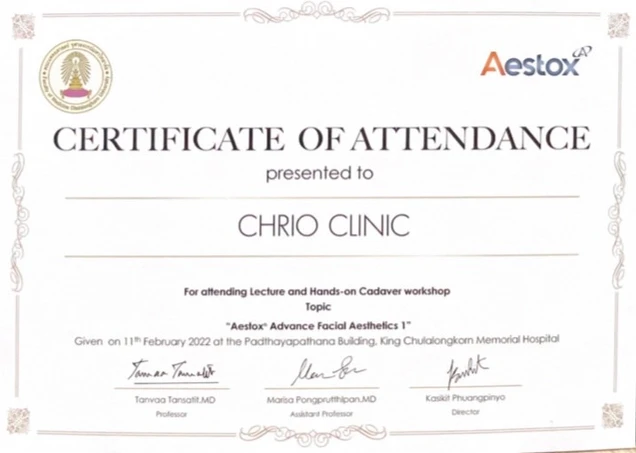 Chrio Clinic certificate 2