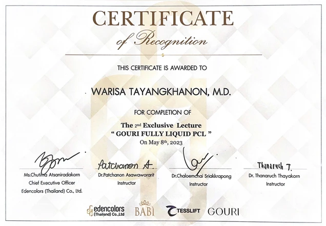 Dozo Clinic certificate 1