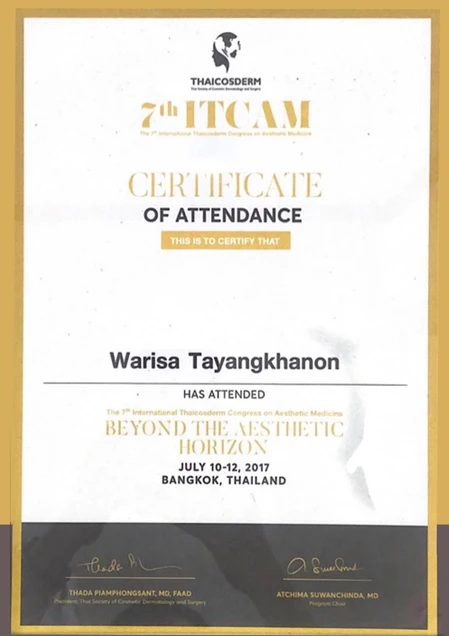 Dozo Clinic certificate 9