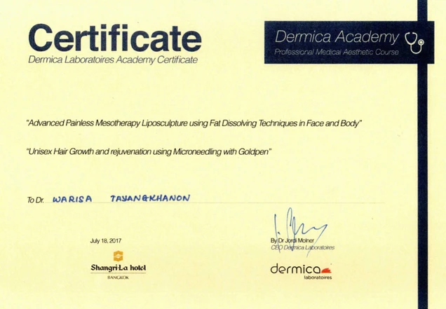 Dozo Clinic certificate 10