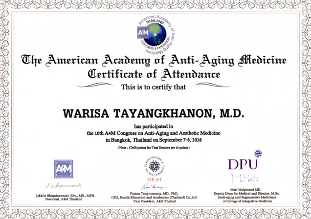 Dozo Clinic certificate 2