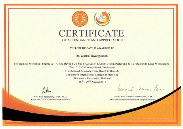 Dozo Clinic certificate 11