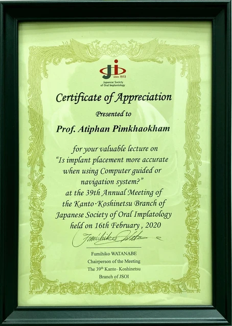 NP International Dental Clinic certificate 4