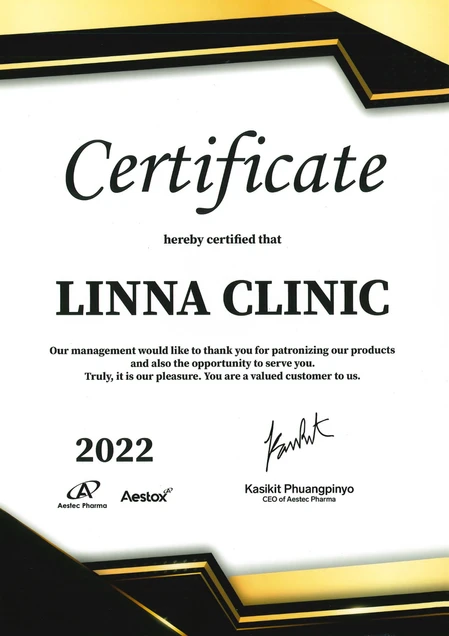 LINNA Clinic certificate 3