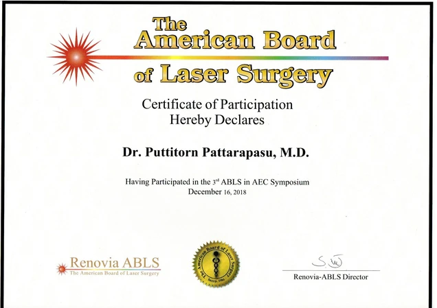 Charn Clinic (ชาญคลินิก) certificate 2