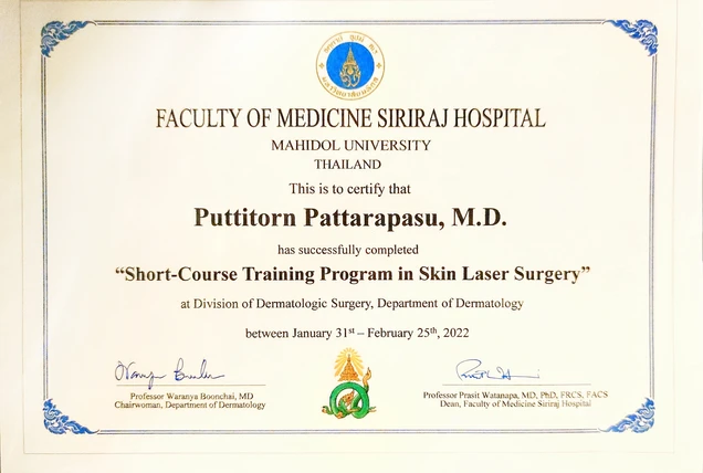 Charn Clinic (ชาญคลินิก) certificate 3