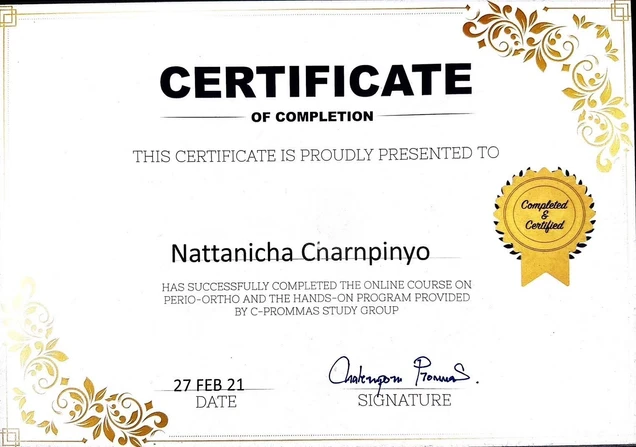 เด็นทัลดี คลินิก (Dental-D Clinic) certificate 4