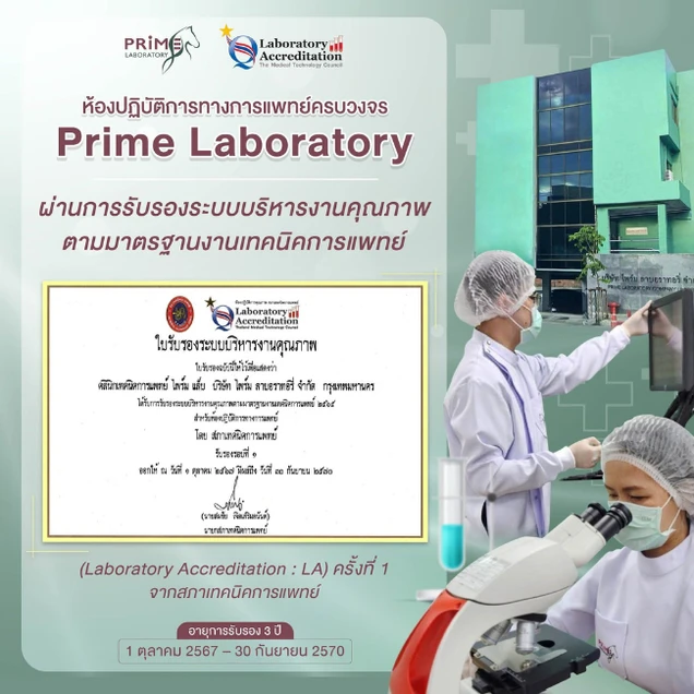 Prime Laboratory Bangkok certificate 0